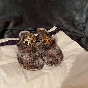 Tory Burch Snake Print Sandals